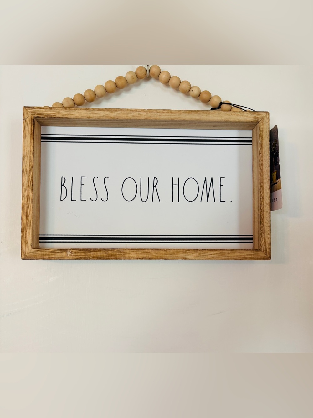 NWT Rae Dunn Bless Our Home Wooden Beaded Sign
